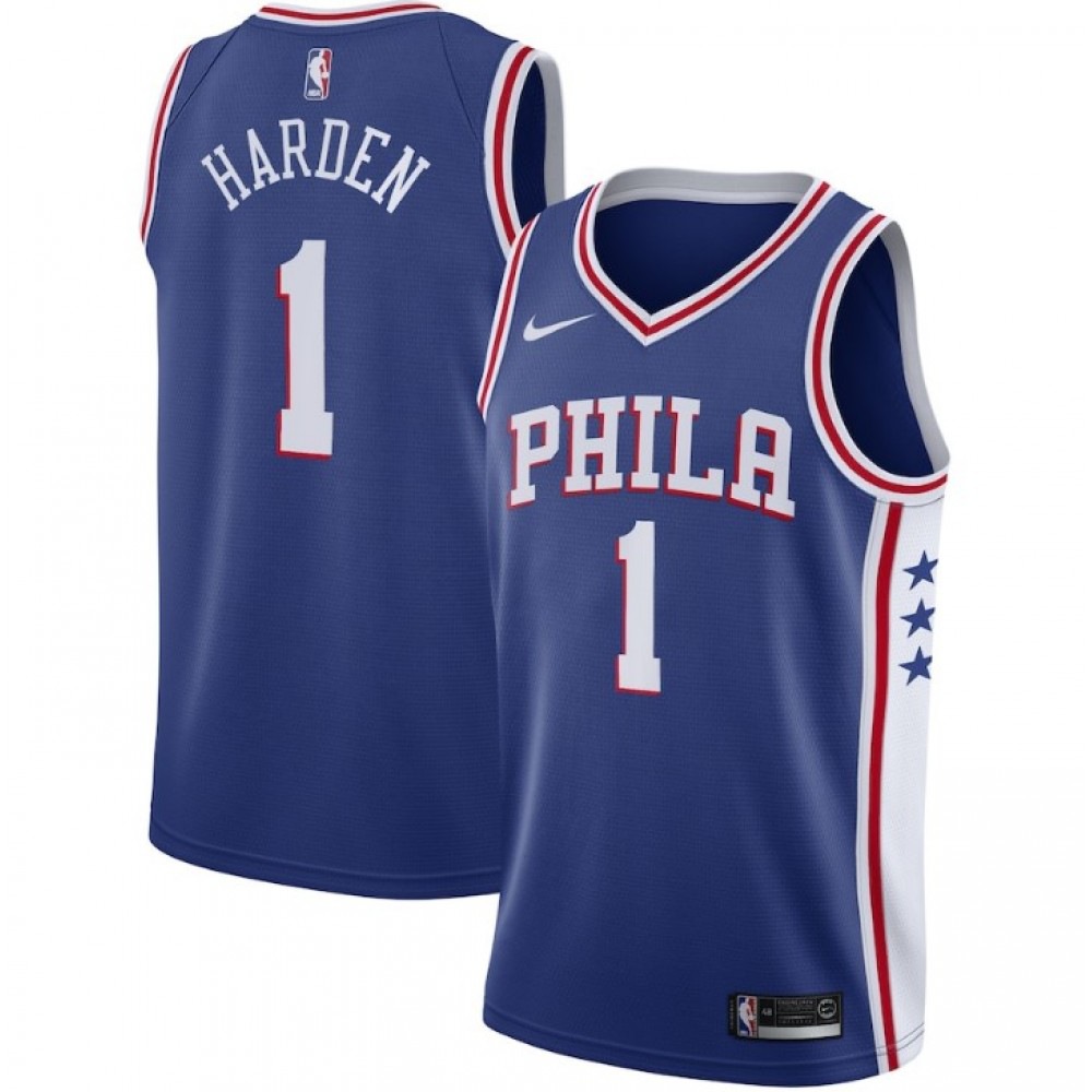 Men's Philadelphia 76ers James Harden #1 Royal 2021/22 Swingman Jersey - Icon Edition-Pro Kit Vault | Brand New 26/27 Sports Jerseys